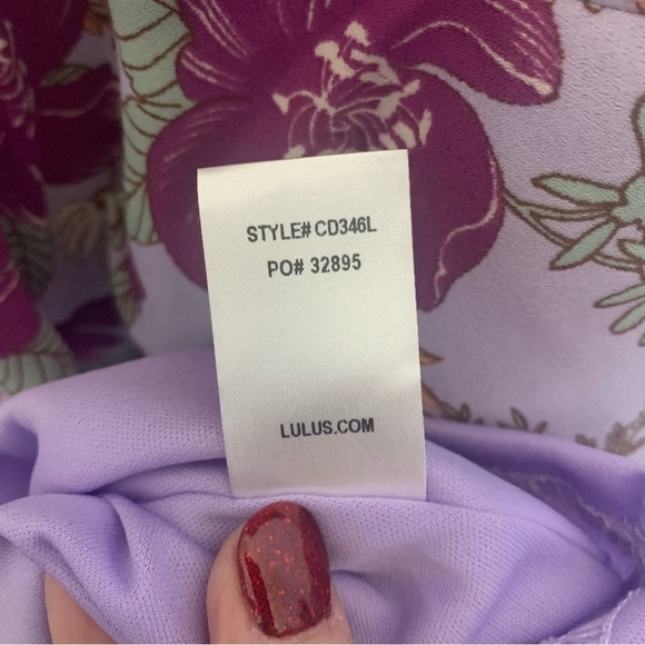 Lulu’s Fleur-Evermore Purple Tiered Floral Print Ruffle Midi Dress - Picture 7 of 9